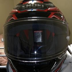 Shoei X-Fourteen Motorcycle Helmet – Medium – Red/Black/White Graphic