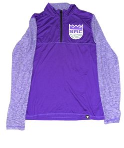 Mens NBA Sacramento Kings SAC Purple Zip Up Longsleeve Shirt Size Men’s Medium