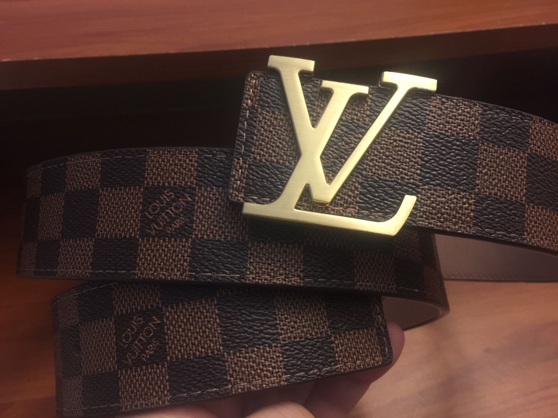 Louis Vuitton Leather Belt And Buckle 52/100 In Box