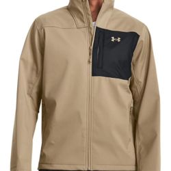 Under Armour Men's Softshell Jacket ~ Beige/Black [M] *NEW*