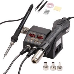 2 in 1 Digital Hot Air Rework Soldering Station, Solder Welding Iron, Soldiering Iron, Heat Gun