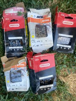 Used chainsaw chains