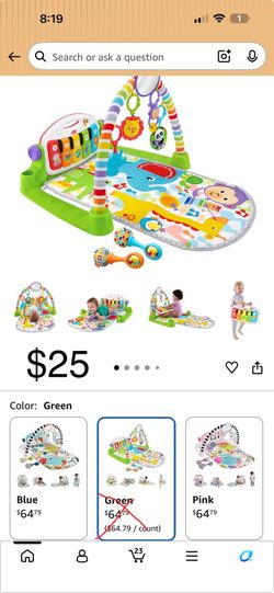 **USED** Fisher-Price Baby Playmat Deluxe Kick & Play Piano Gym for Learning & 2 Maracas Soft Rattles for Newborn to Toddler Play Ages 0+ Months