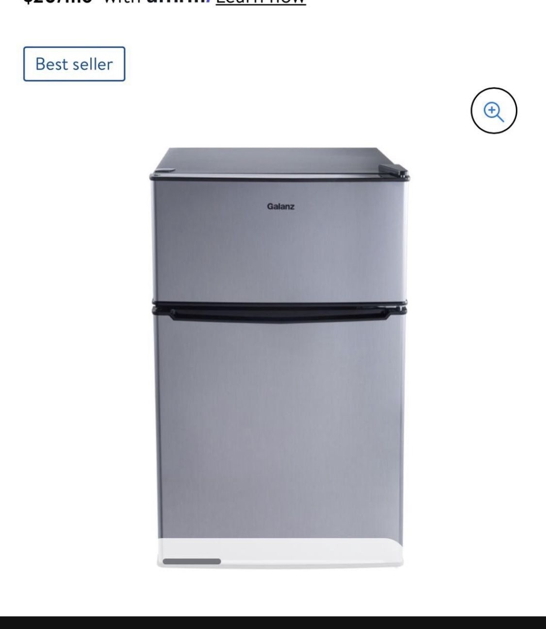 Galanz Cu ft Two Door Mini Fridge