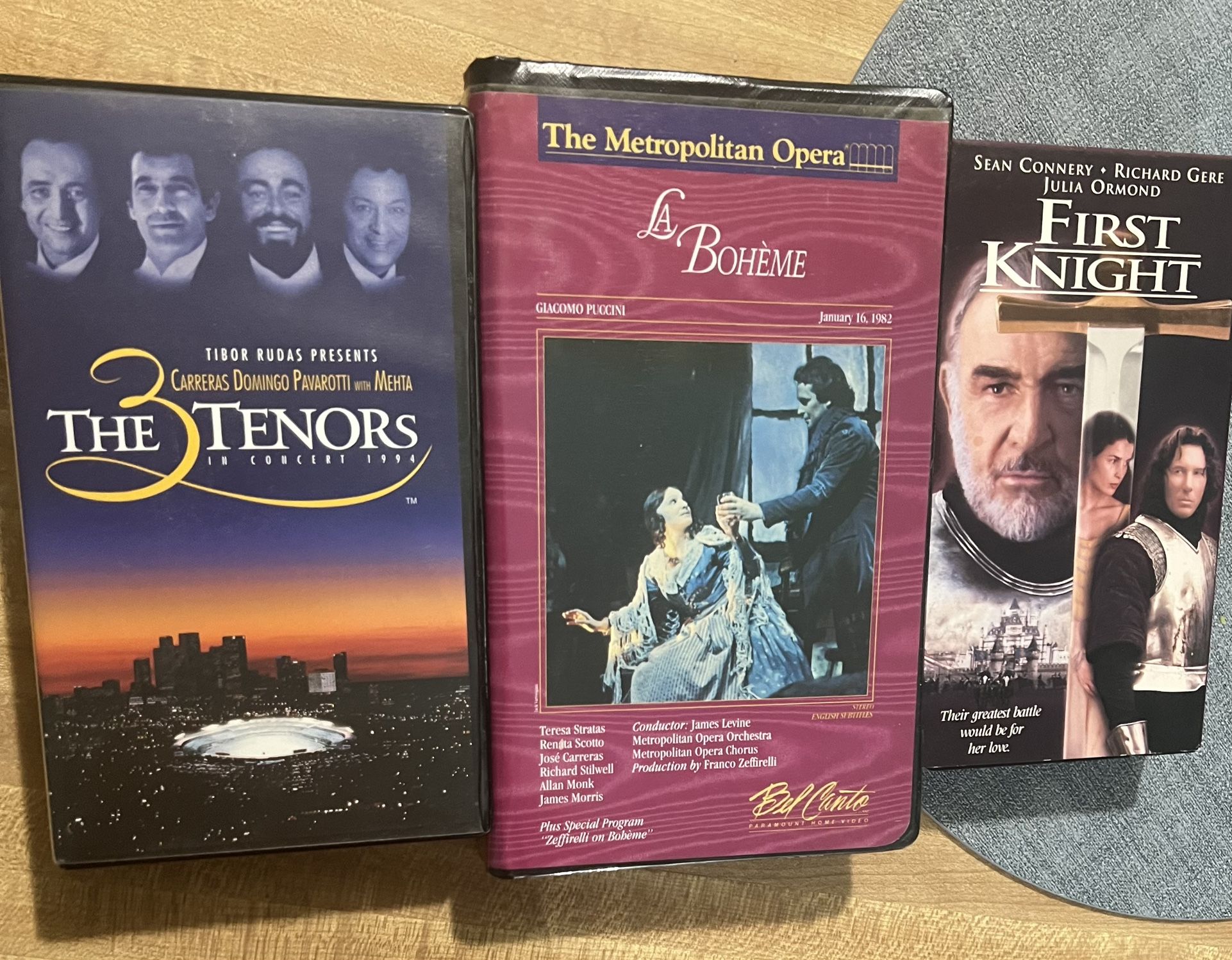 3 Tenors, La Boheme, and First Night All 3 VHS 