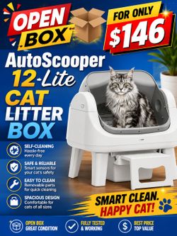 PetPivot Open Top Self Cleaning Cat Litter Box,