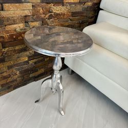 Accent Table - Metal Silver Finish