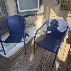 Blue porch chairs