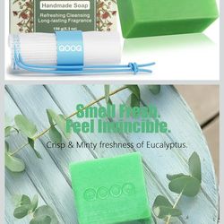 QOOQ Essential Oil Infused: The Perfect Natural Bar Soap for Men - Handcrafted for 12-Hour Deodorization - Smell Fresh, Distinctive, and Refined - Saf