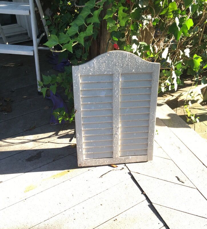 Vintage wooden shutter door medicine cabinet