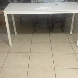 White table sturdy we used it as a vanity desk