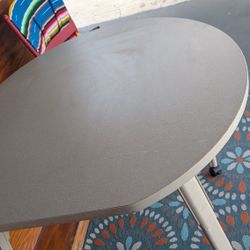 Tear drop table on wheels