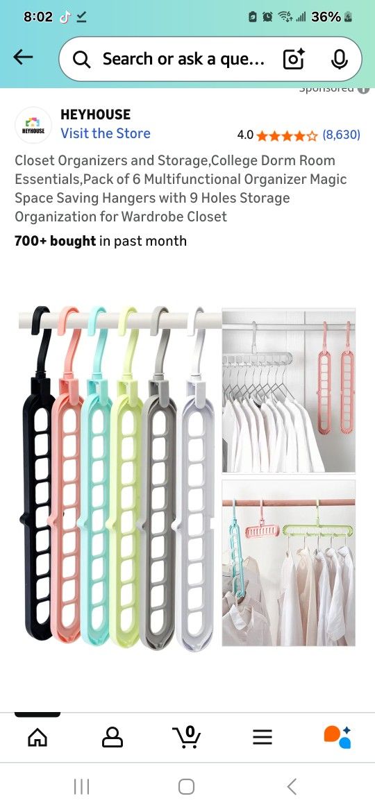 Space Saving  Hanger For Closet 6ct
