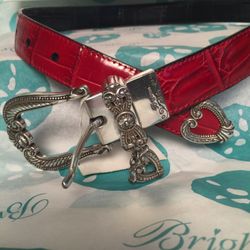 💖 Brighton reversible leather red/black belt
