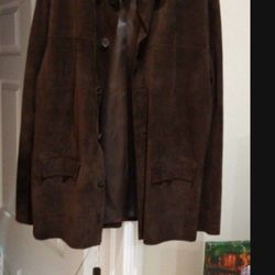 MENS LARGE BANANA REPUBLIC LEATHER SUEDE LIGHTLY WORN