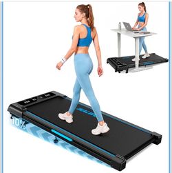 Walking Pad Treadmill with 10% Incline，Walking Pad Under Desk Up to 6.2MPH，4-in-1 Treadmills for Home with Full Screen LED Display，2.75HP Brushless Dr
