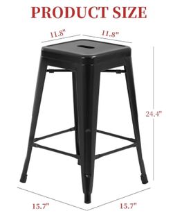 Set of 4 Black Stools