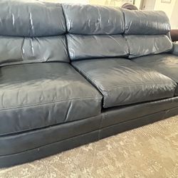 Blue Leather Sofa