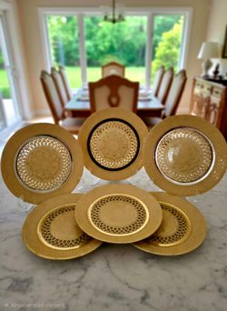 Silverina Istanbul decorative glass plates, handmade in Turkey. 8"