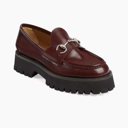 Women’s Gucci Sylke Leather Bit Creeper-Style Loafers