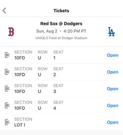Dodger vs Brewers  tickets tonight’s game!!