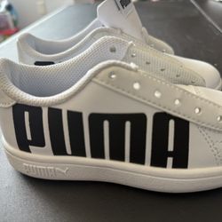 Puma Classic White Sneakers with Black Logo