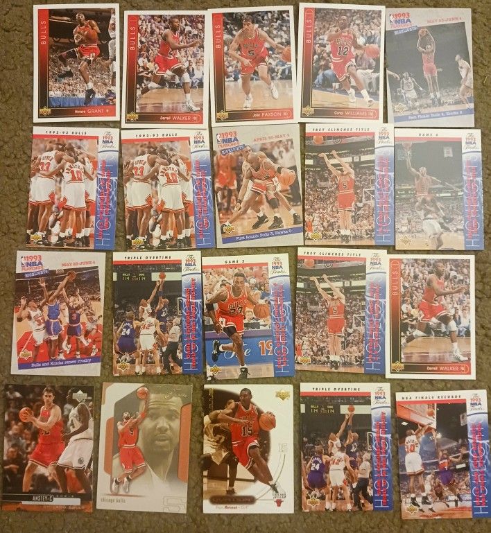 Vintage Vntg 1990s Chicago Bulls NBA Basketball Trading Cards