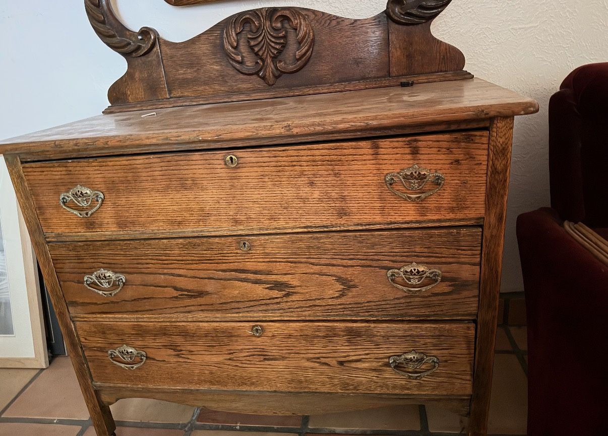 Antique Wood Dresser and Mirror! TODAY ONLY 