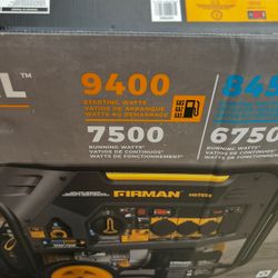 Firman H07553 Electric Start 120/240V with Power Cord 9400 / 7500 -Watt Dual fuel Portable Generator