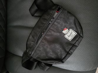 Herschel x Hello Kitty Fifteen Hip Pack Belt Bag Black Satin Red Bow Crossbody