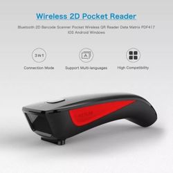 Netum Bluetooth Mini 2D Barcode Scanner Pocket Wireless QR Code C990, Brand New