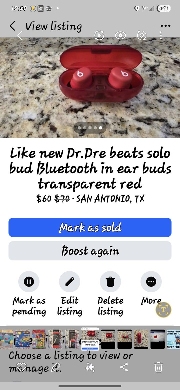 Like New Dr.dre Beats Red Ear Buds GREAT DEAL!!!