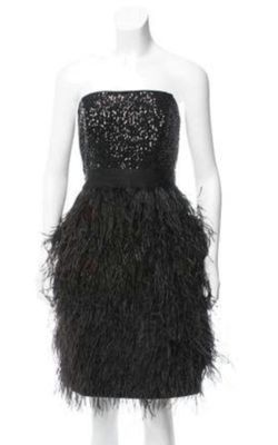 Milly party dress with sequin and feathers