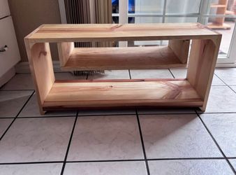 Wooden tv shelf