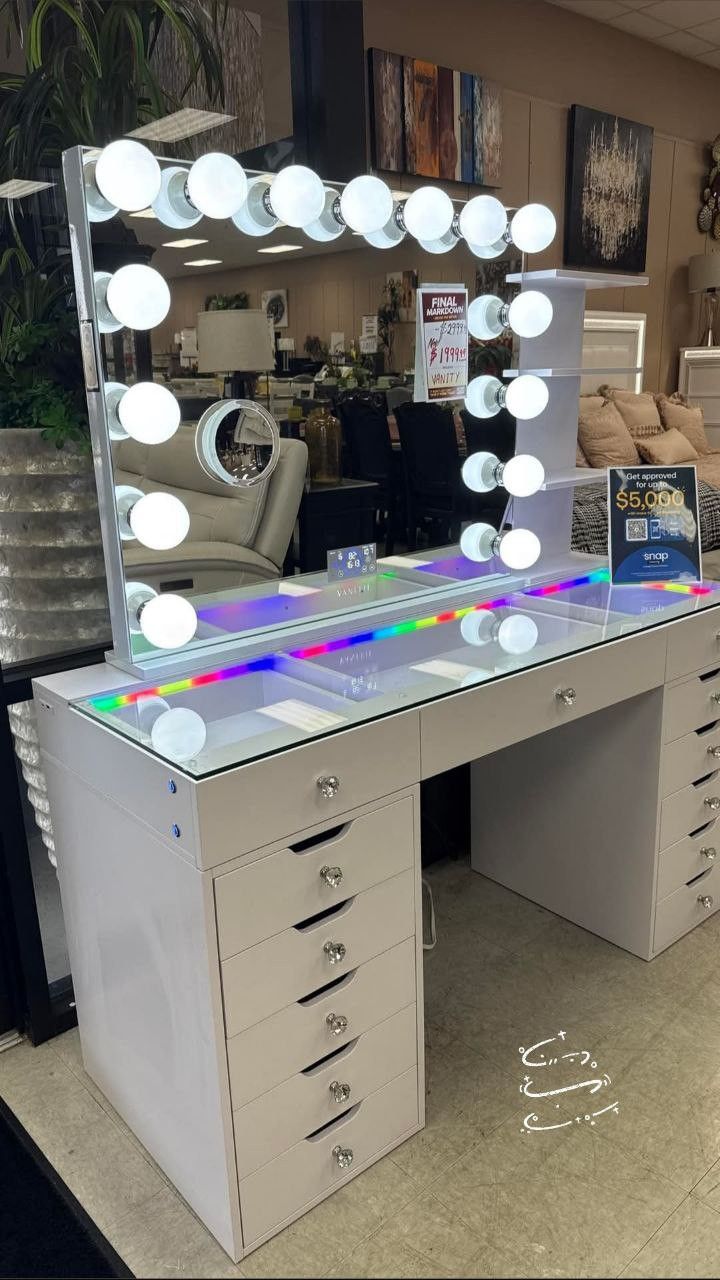 💃 Avery Vanity Set With Stool/ Other Colors Available