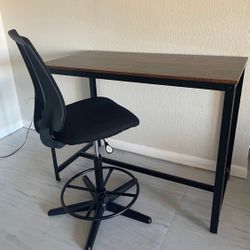 Tall Desk and Chair Set