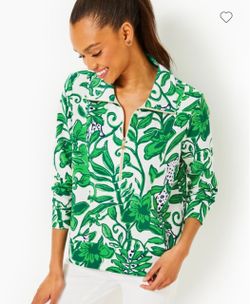 Lilly Pulitzer Tropical Print Quarter-Zip Pullover