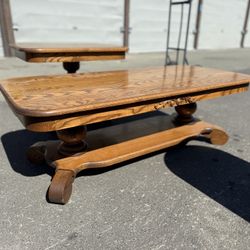 Solid Wood Coffee Table & Matching End Table Set