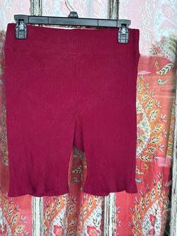 SHEIN Women’s Size Medium Burgundy Ribbed Bicycle Shorts