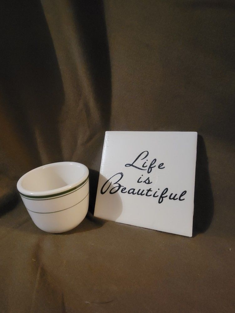 Life Is Beautiful Tea Cup And Plate