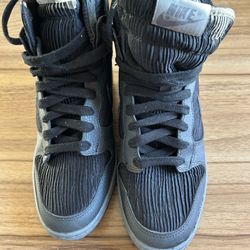 Nike Dunk Sky Hi High Hidden Wedge Heel Black Grey Metallic Hematite size Women’s 8