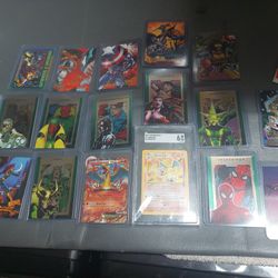Vintage Pokemon and Marvel Cards