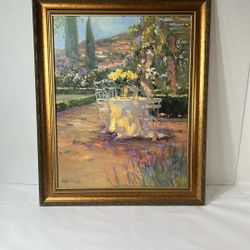 Tuscan Garden Painting Print 27” X 34”