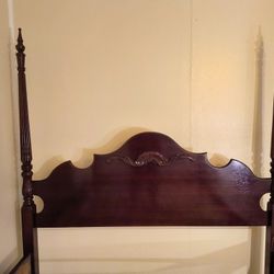 ✨ Antique Cherry Poster Bed Frame ✨