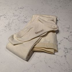 Authentic Burberry Kids Cream Diamond-Knit Cotton Tights – Size 31 (US Shoe 13) 4-8Y Designer Baby/ Toddler Girl Leggings