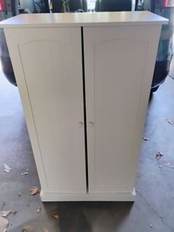 White pantry storage cabinet
