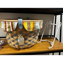 Longaberger Bicycle Basket Bike & rack Flyer Tie On