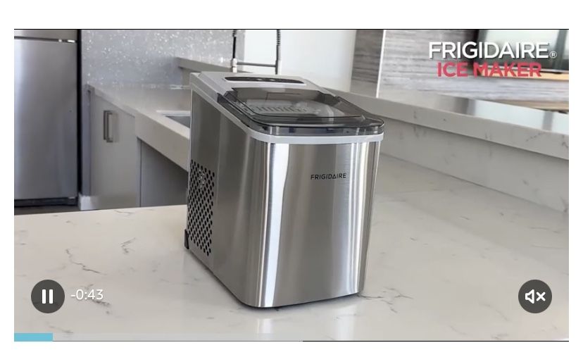 Ice Maker - 1/2 Price - Like New - Used Couple Times - Frigidaire 26 Lbs per Day Portable Compact Maker, Ice Making Machine, Stainless