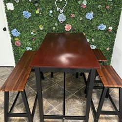 Stunning Bar Height Dining Set - Table, Bench, & 2 Stools - Must-See Deal!