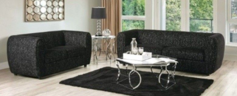 Brand New Black Modern Style Sofa & Loveseat